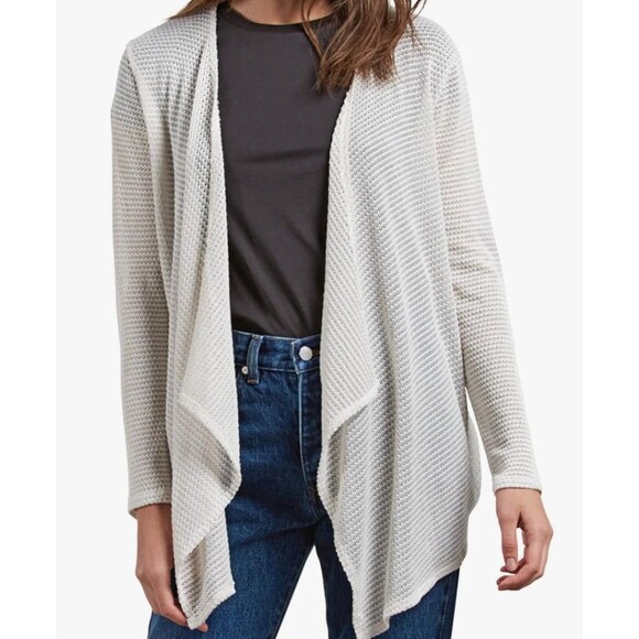 Volcom Go Go Wrap Cardigan Women Medium Beige Knit Long Sleeve Open Front Casual - Picture 2 of 10